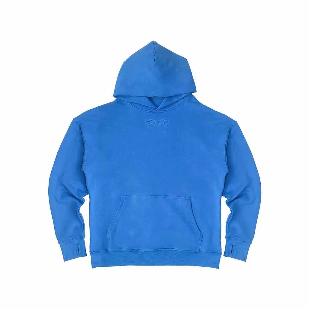 Run Club Oversized Hoodie - Cheaper than Therapy - Blue - Image 11