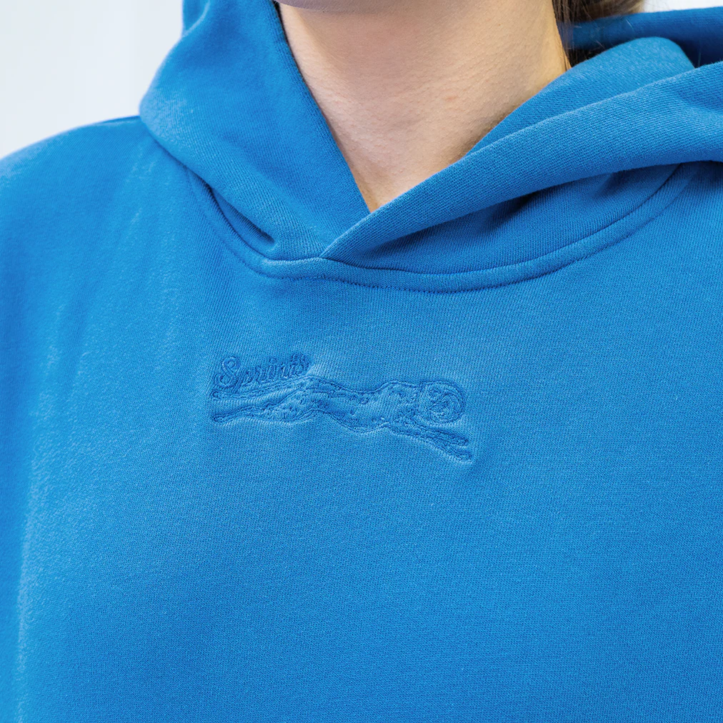 Run Club Oversized Hoodie - Cheaper than Therapy - Blue - Image 6
