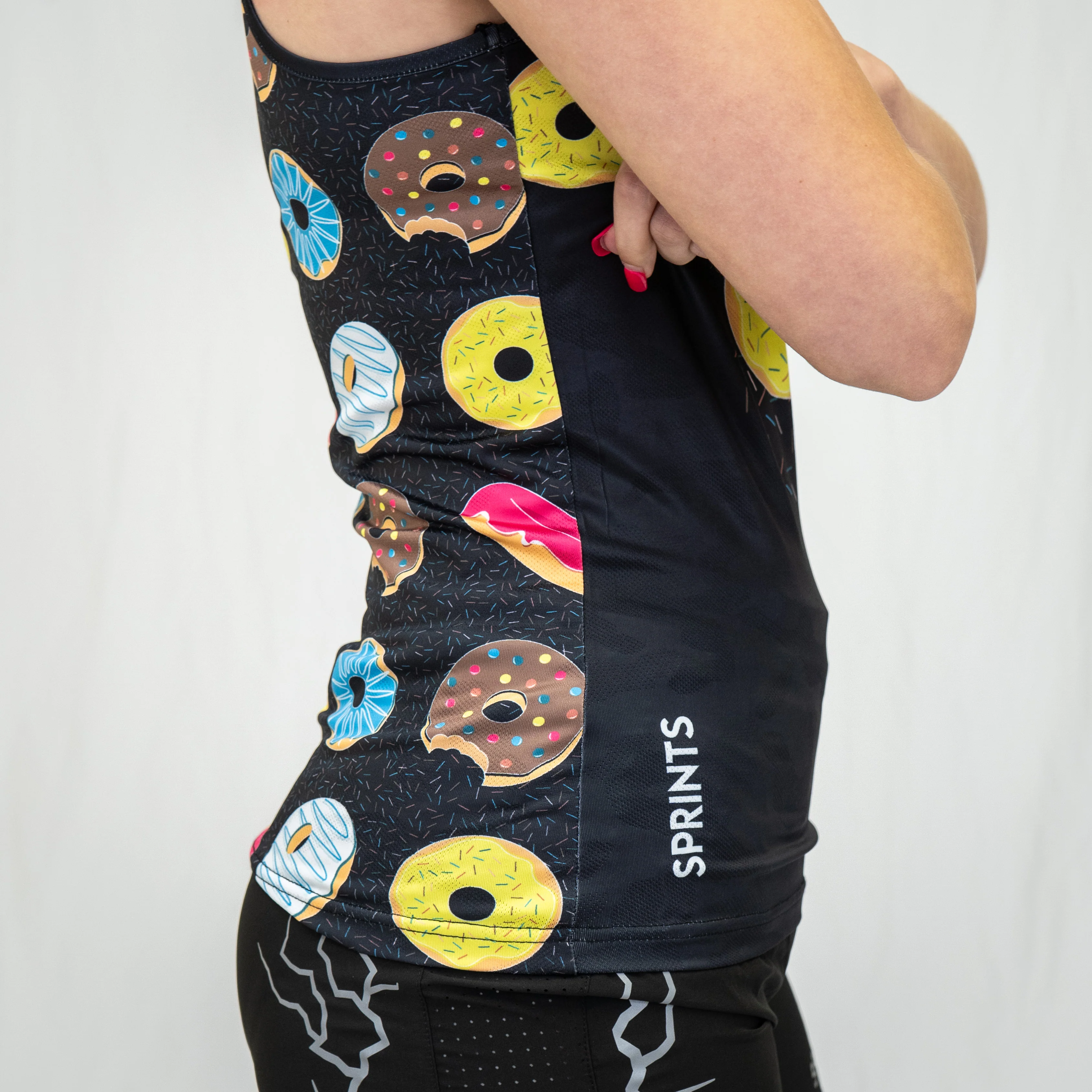 Womens Running Tank - Donuts - Image 4