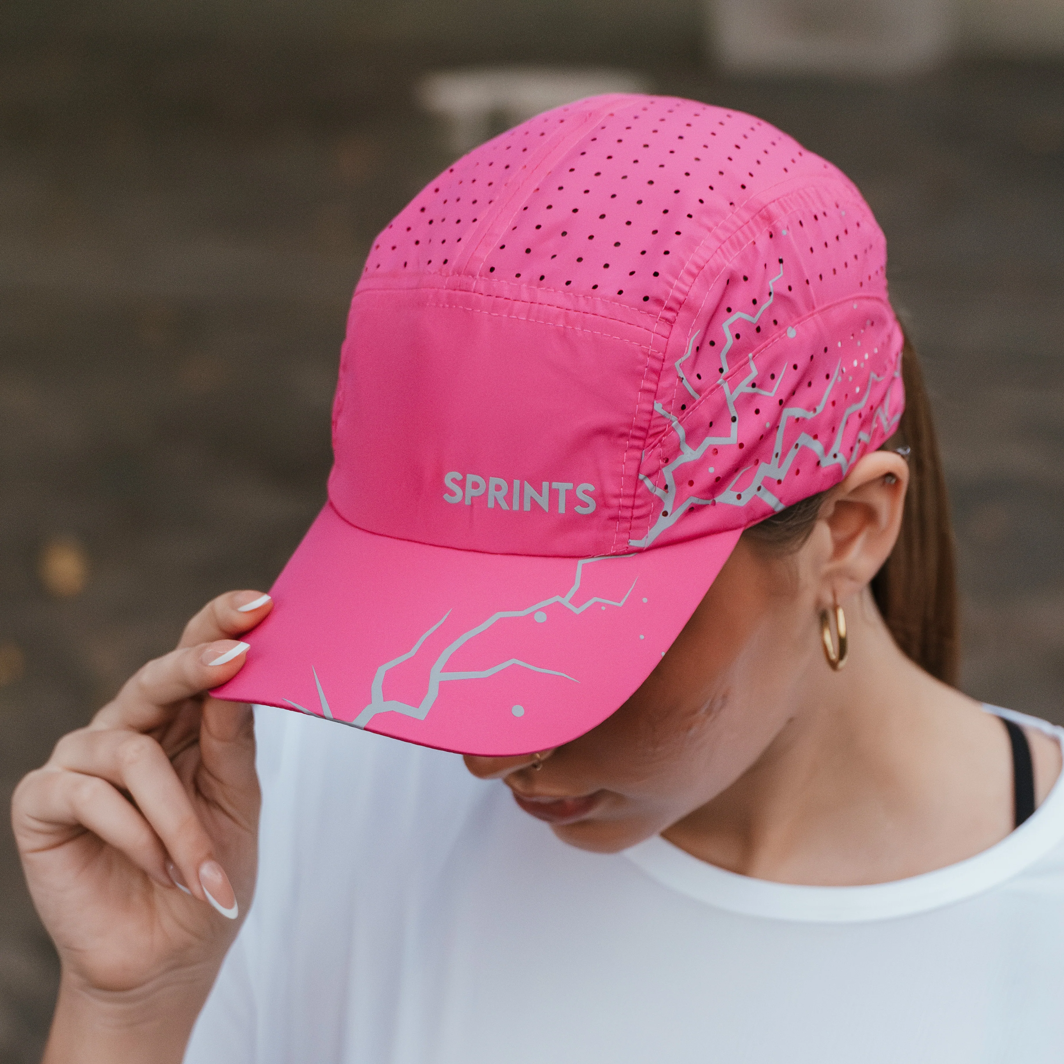 Dystopian Neon Pink Flash Reflective HyperG Hat (Unisex) - Image 2