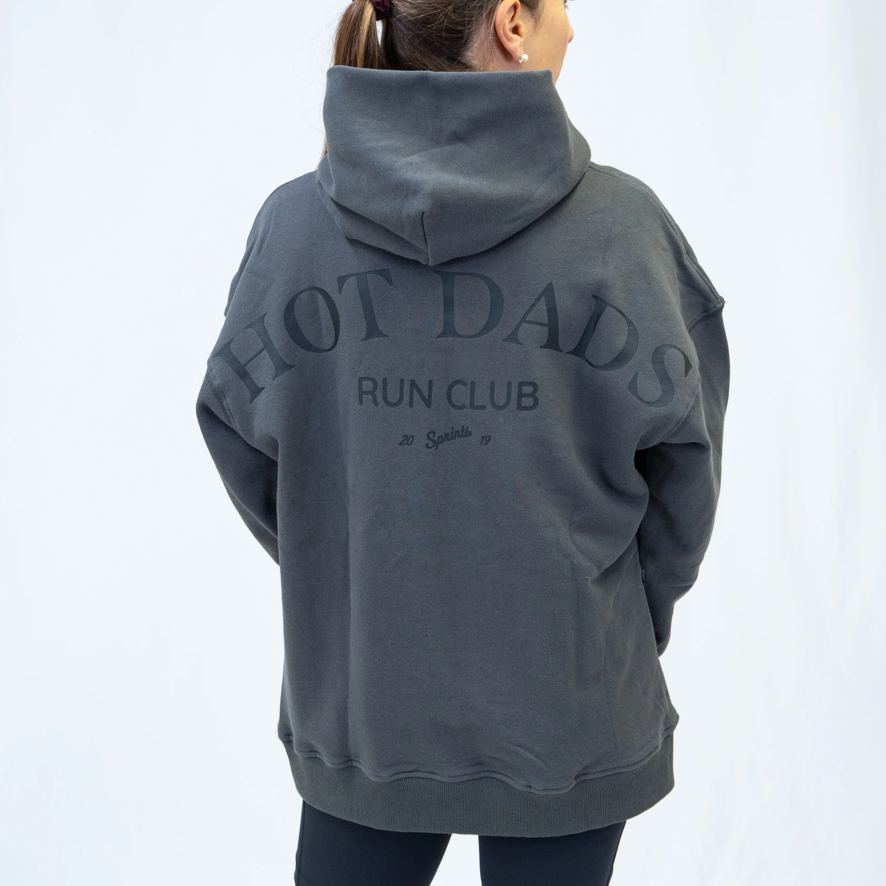 Run Club Oversized Hoodie - Hot Dads - Gray - Image 3
