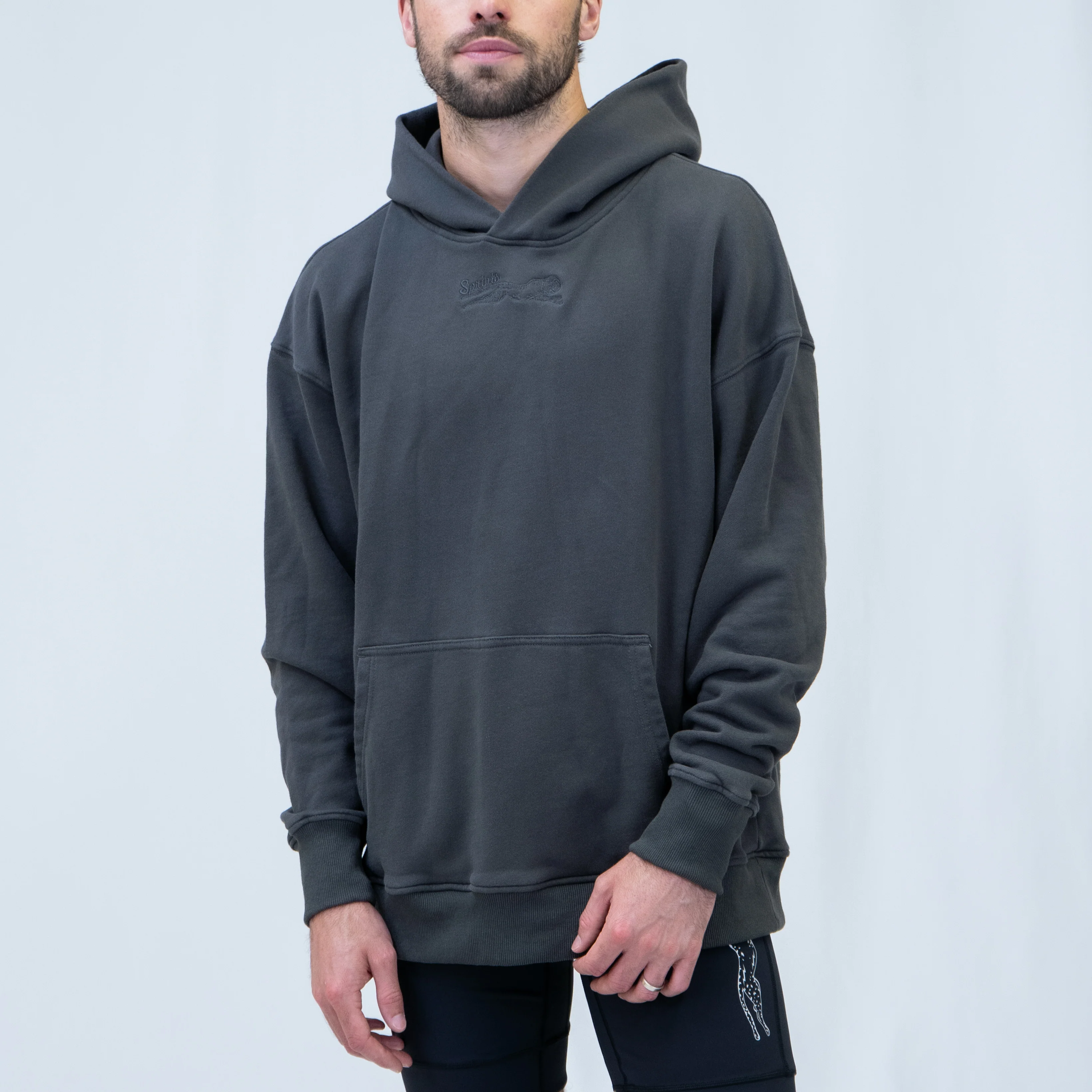 Run Club Oversized Hoodie - Hot Dads - Gray - Image 5