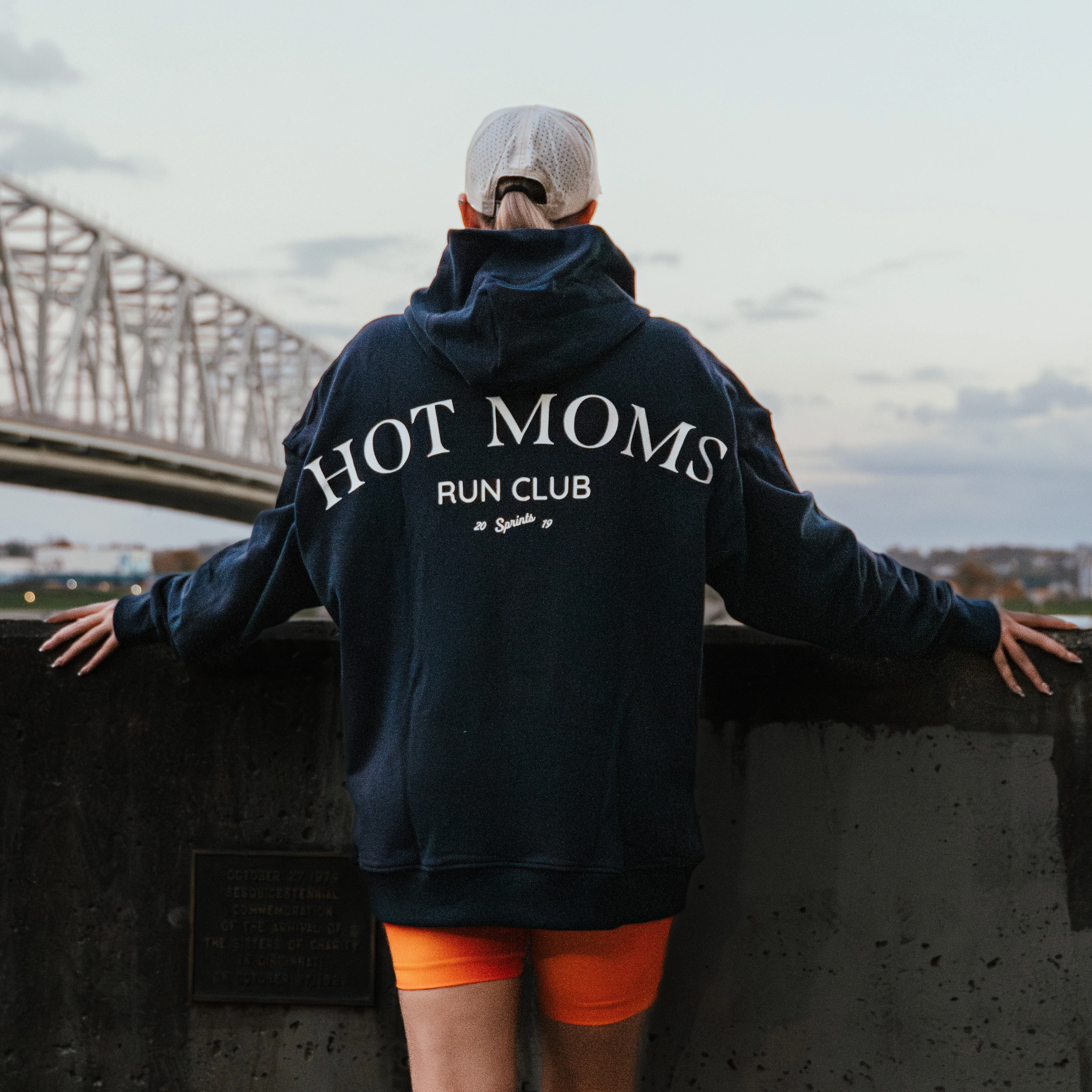 Run Club Oversized Hoodie - Hot Moms - Navy