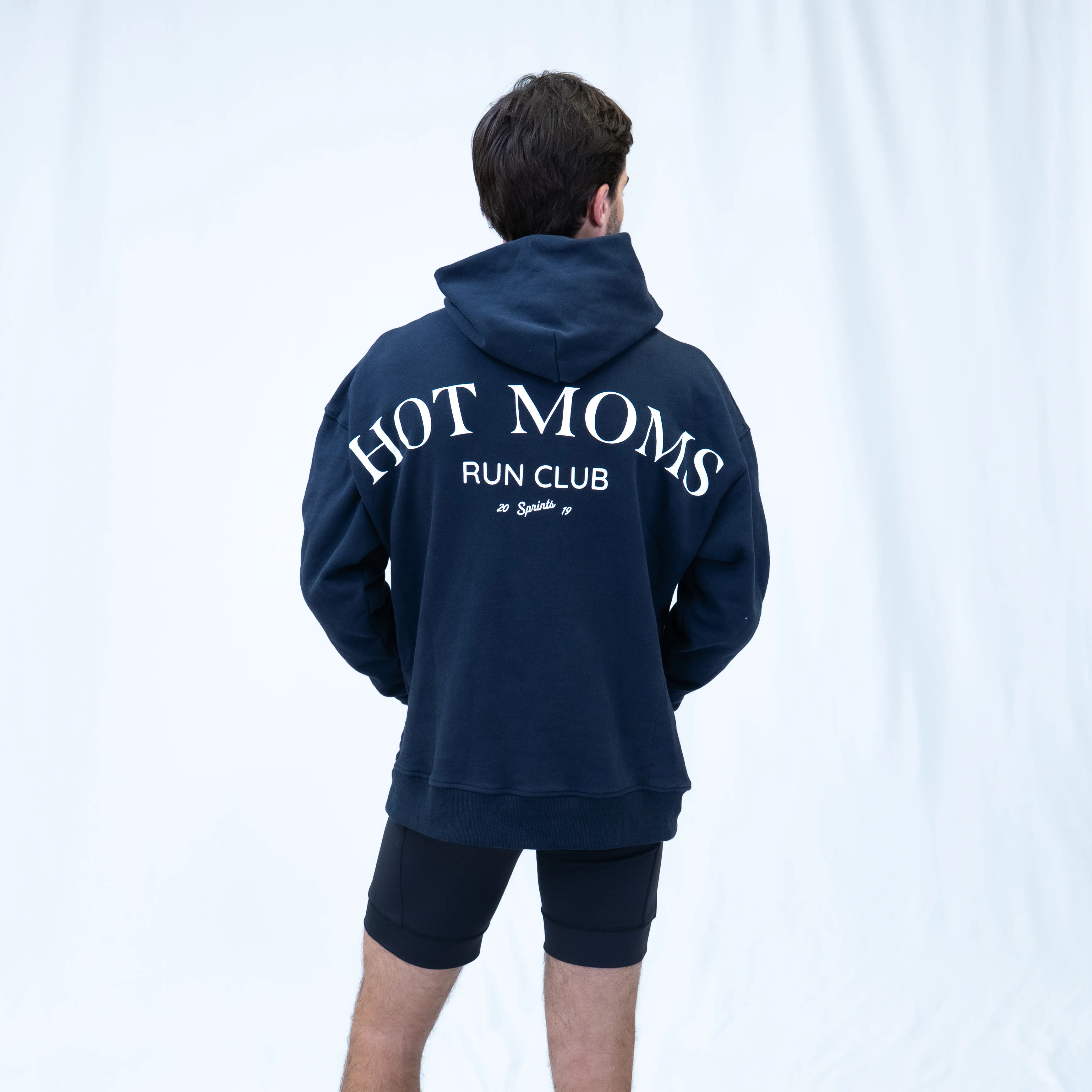 Run Club Oversized Hoodie - Hot Moms - Navy - Image 3