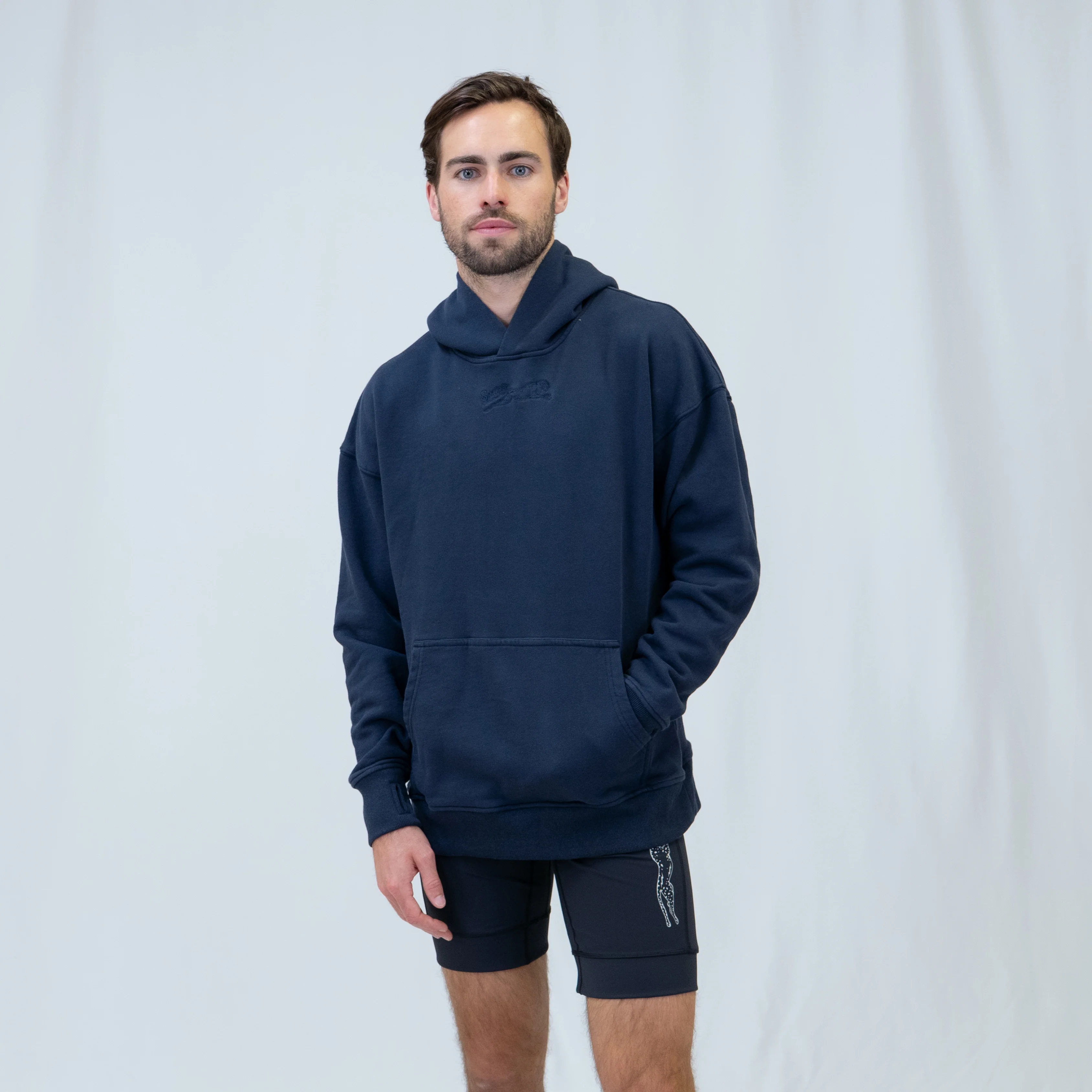 Run Club Oversized Hoodie - Hot Moms - Navy - Image 4