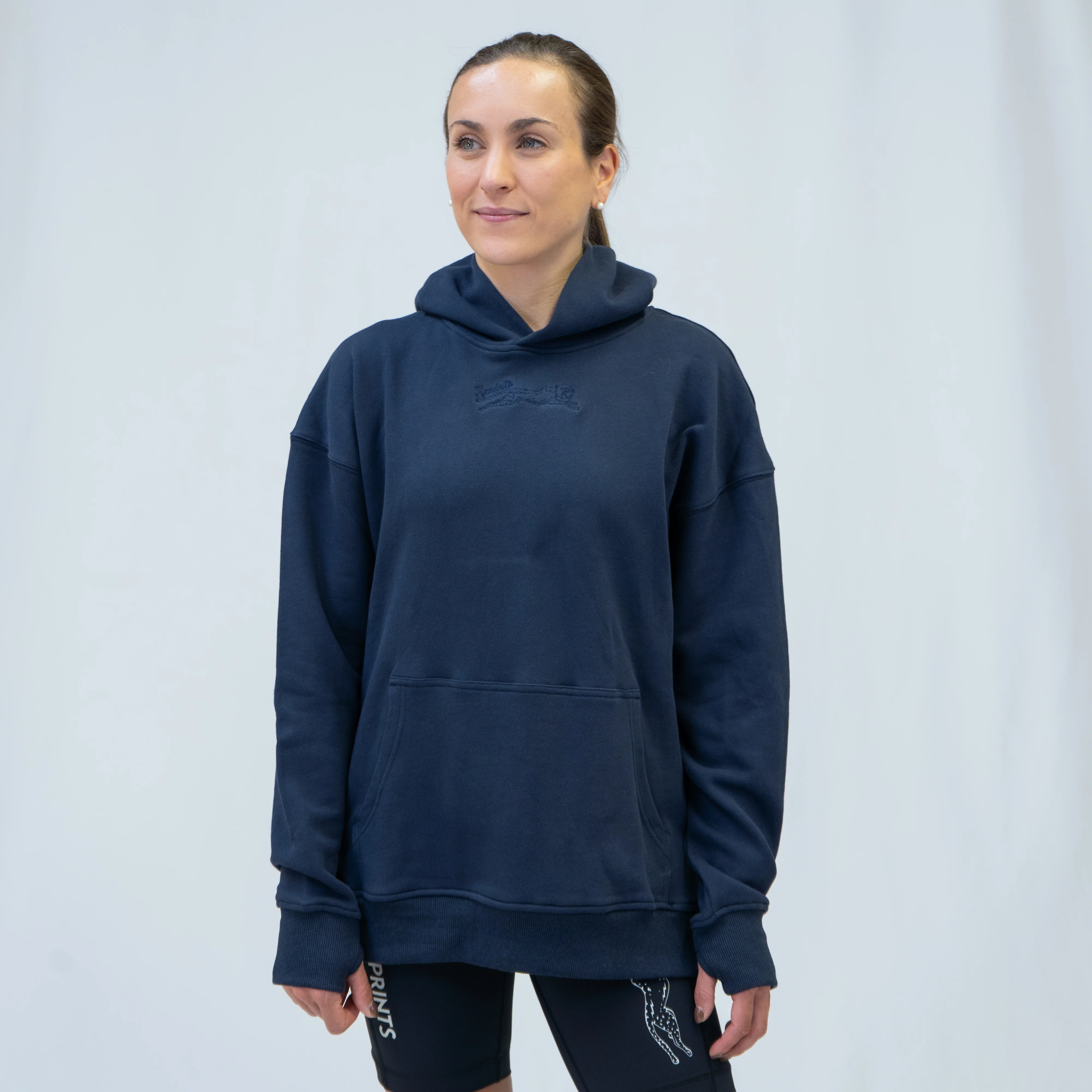 Run Club Oversized Hoodie - Hot Moms - Navy - Image 5