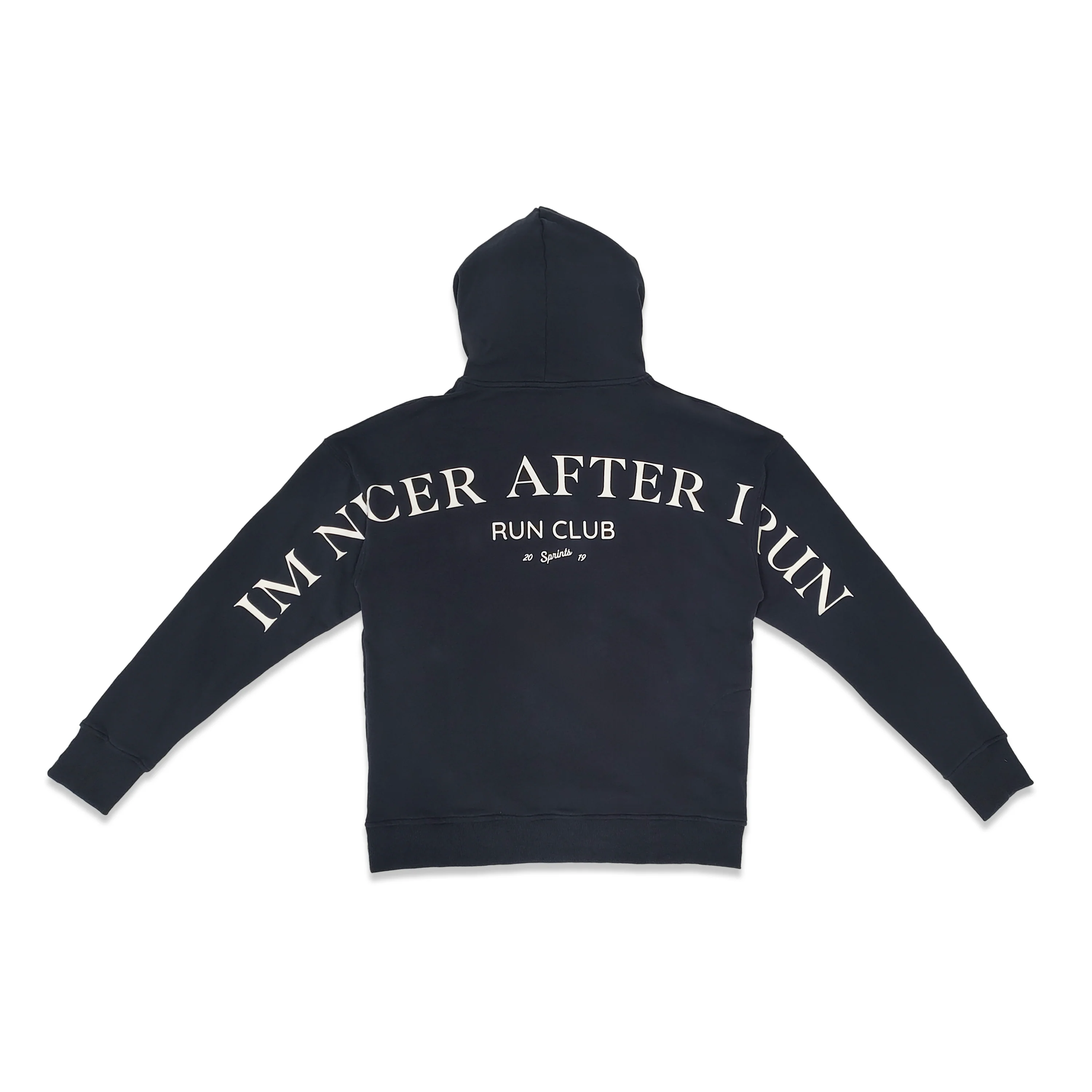 Run Club Oversized Hoodie - I'm Nicer After I Run - Navy - Image 2