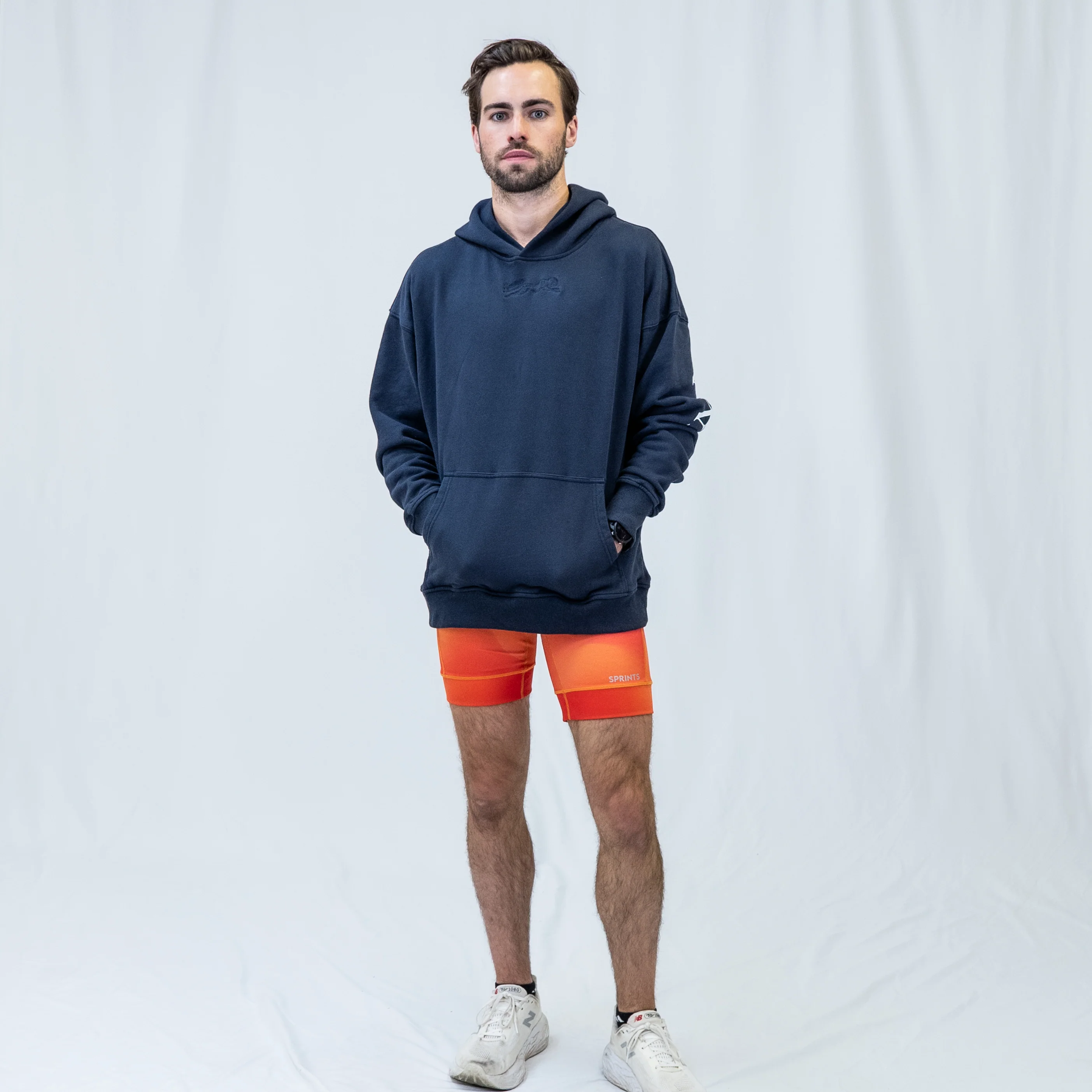 Run Club Oversized Hoodie - I'm Nicer After I Run - Navy - Image 5