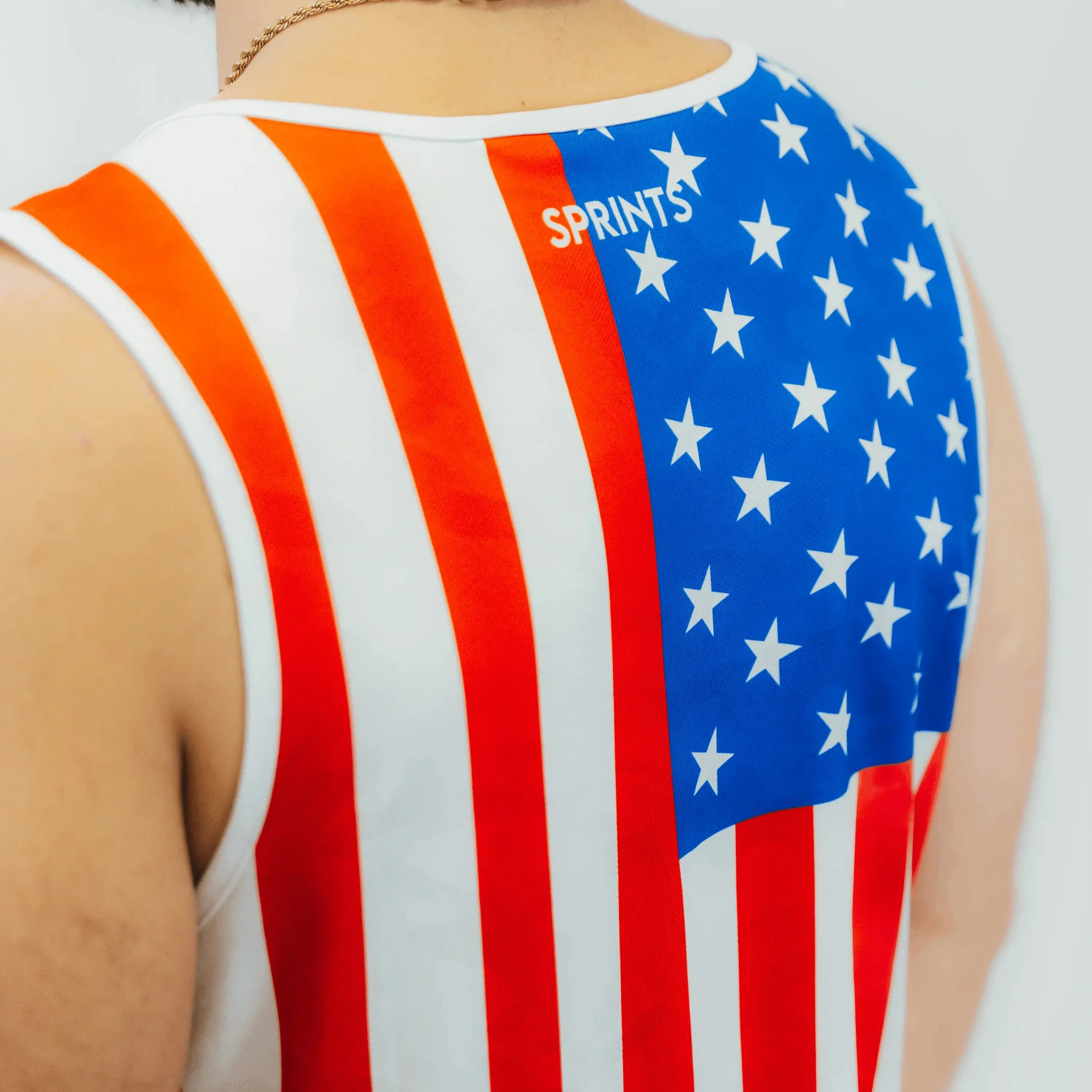 Mens Core Zero Running Tank - USA White - Image 3