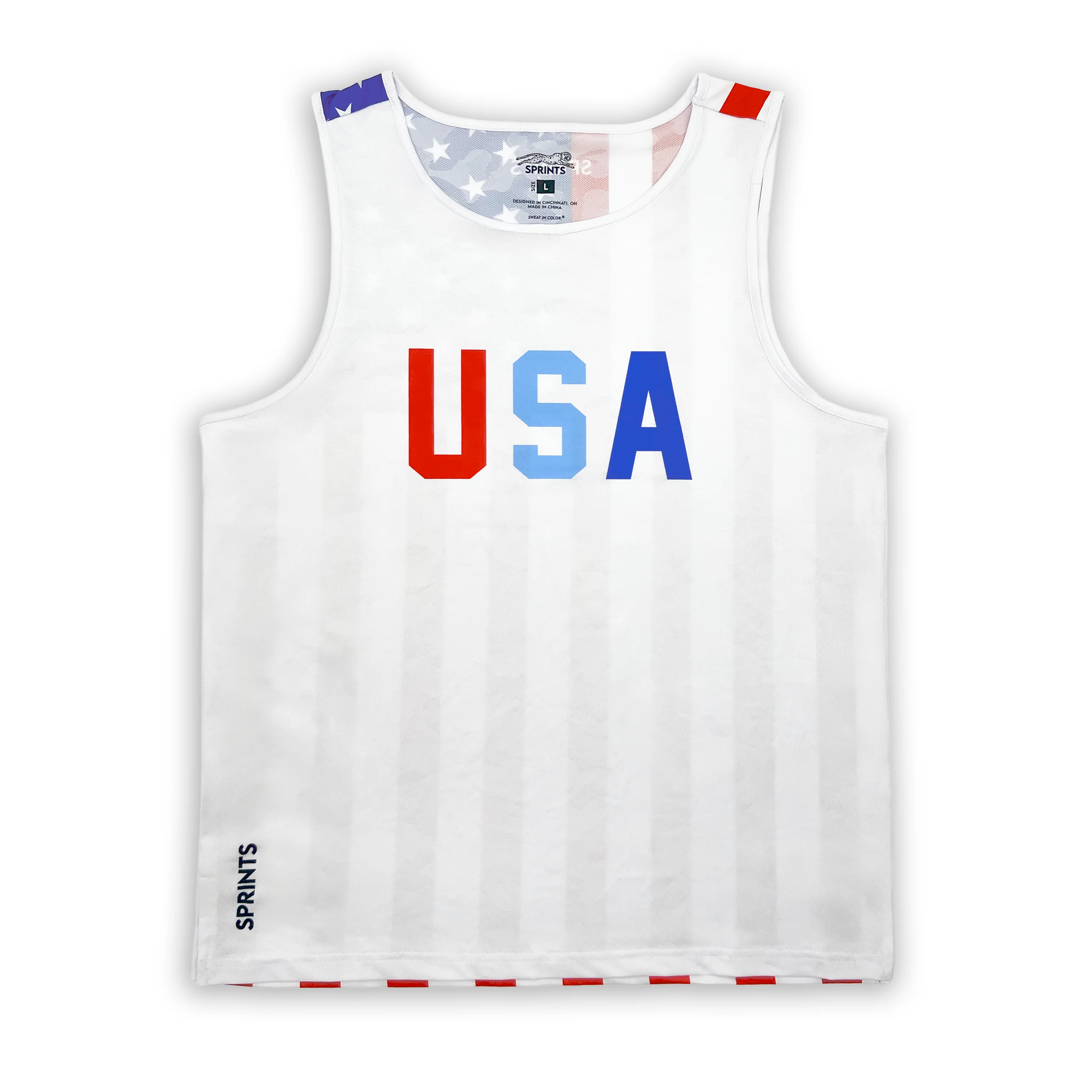 Mens Core Zero Running Tank - USA White - Image 5