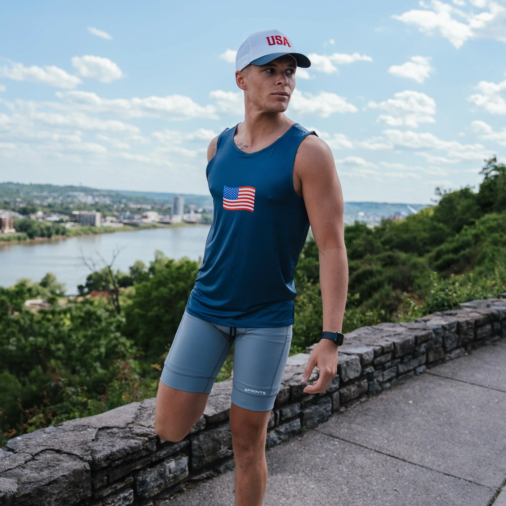 Mens Core Zero Running Tank - USA Navy - Image 3