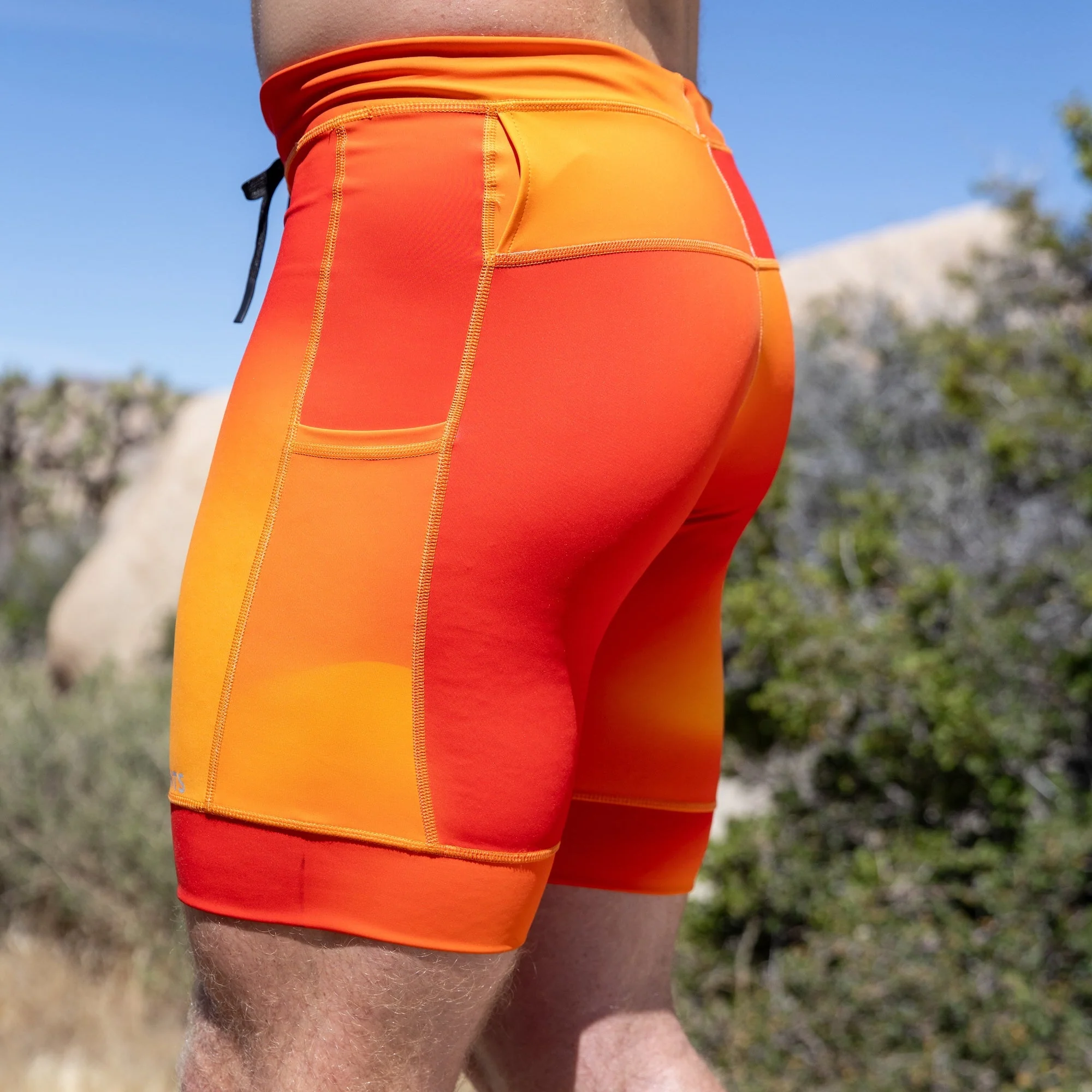 Mens Flexion 8" Half Tights - Orange Crush - Image 3