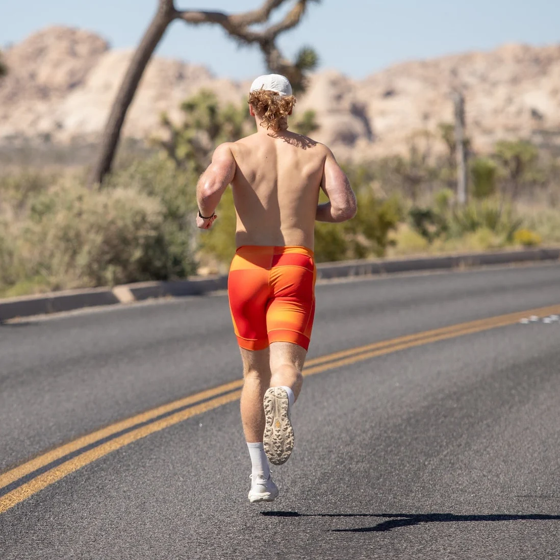 Mens Flexion 8" Half Tights - Orange Crush - Image 6