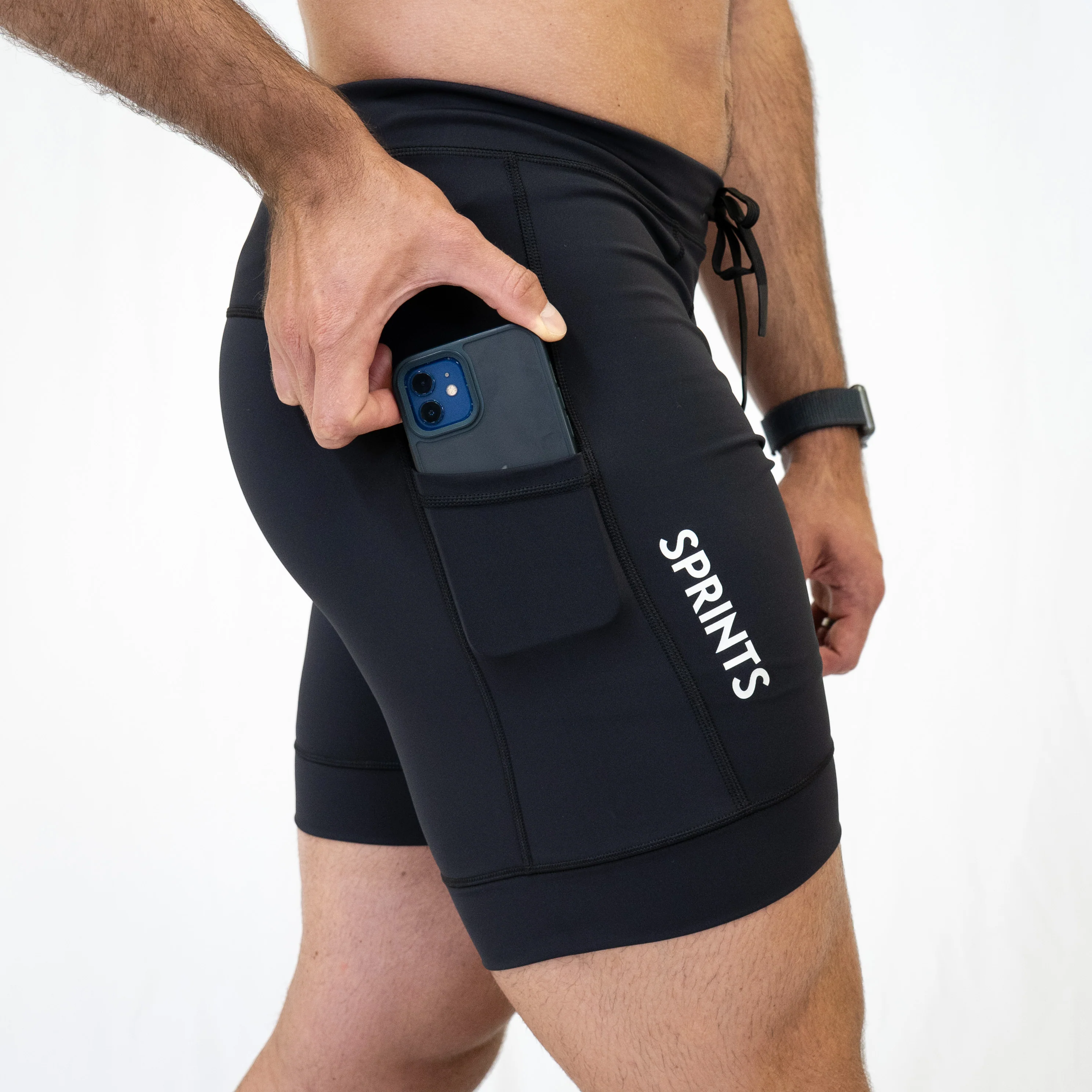 Mens Flexion 8" Half Tights - Stealth Black - Image 10