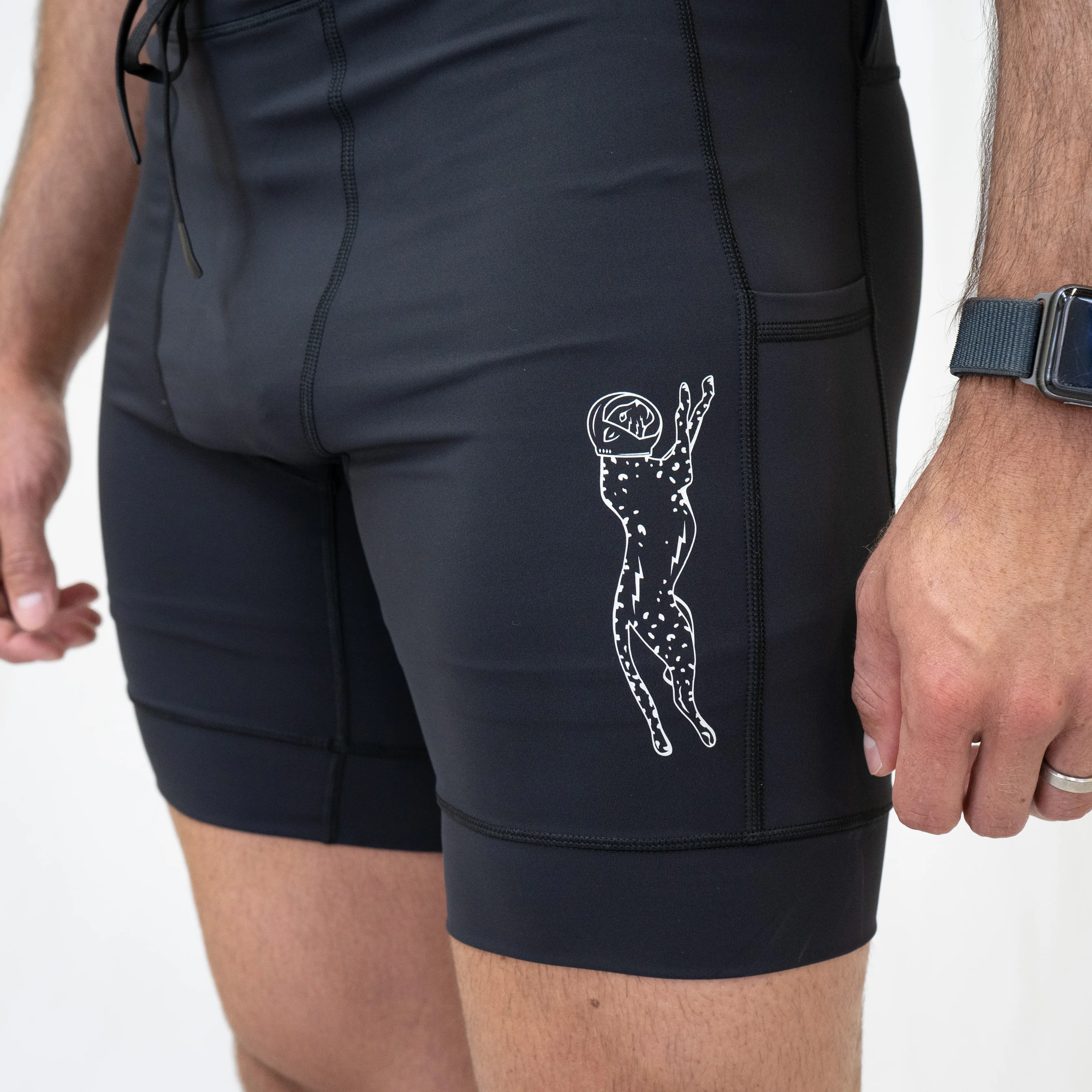 Mens Flexion 8" Half Tights - Stealth Black - Image 12