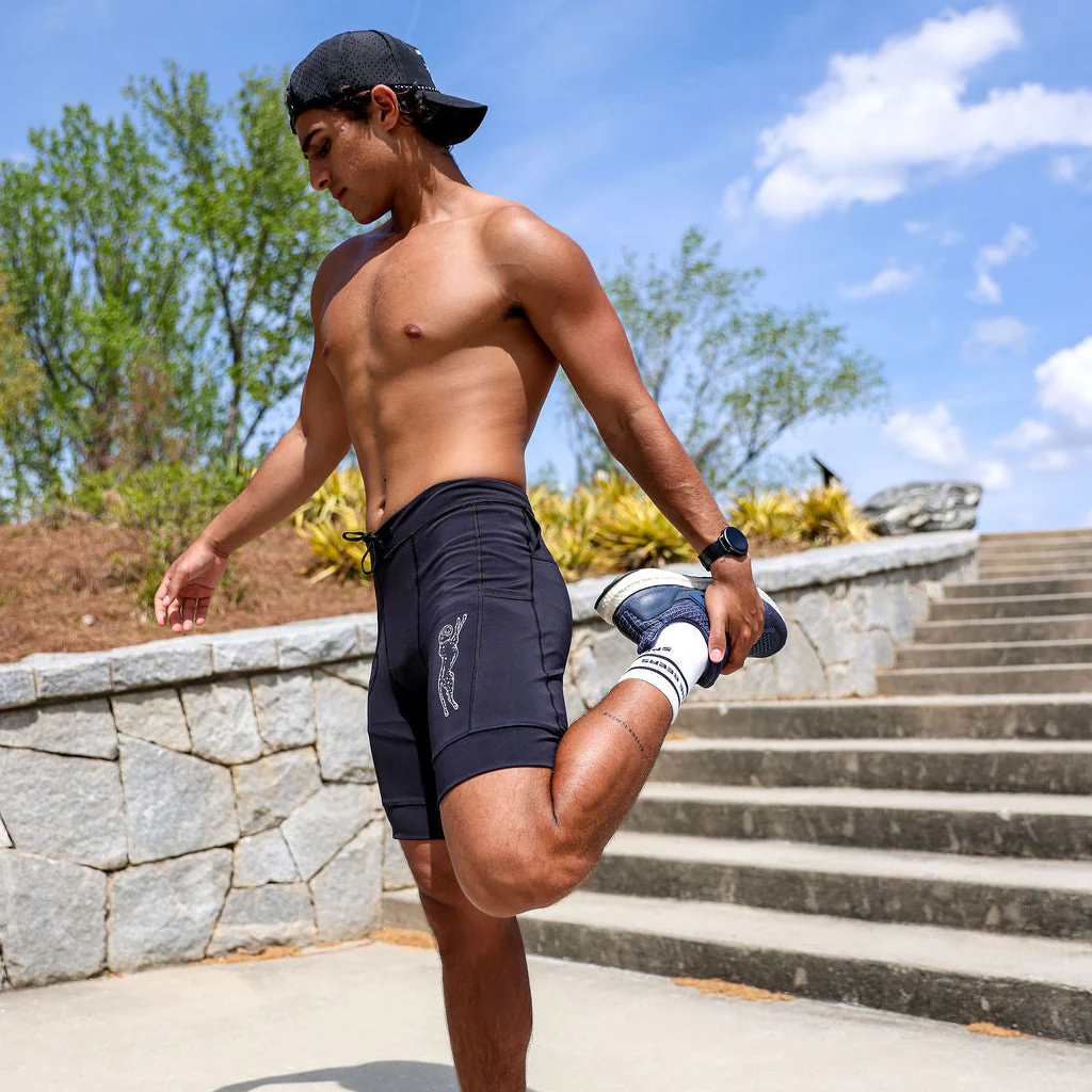 Mens Flexion 8" Half Tights - Stealth Black - Image 4