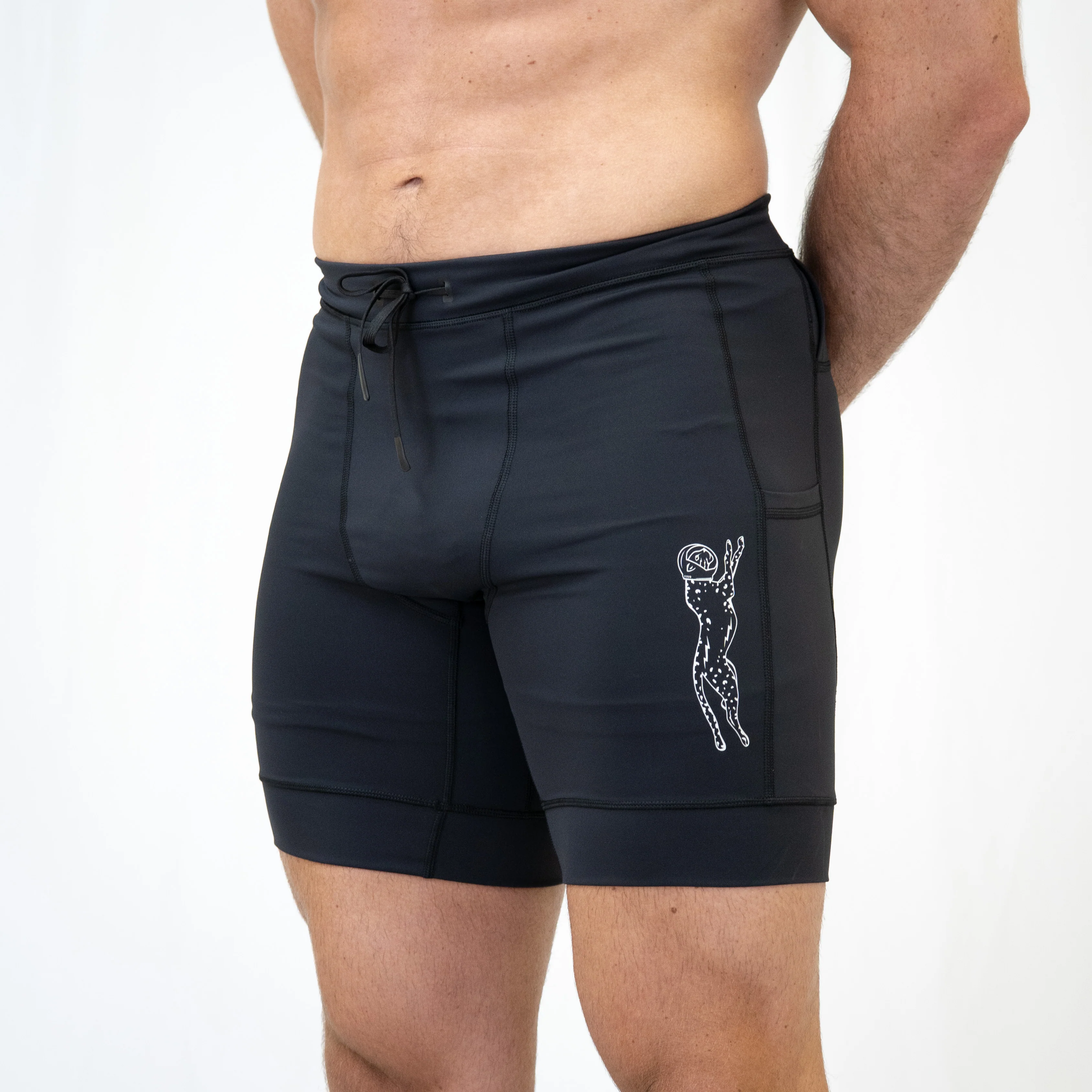 Mens Flexion 8" Half Tights - Stealth Black - Image 7