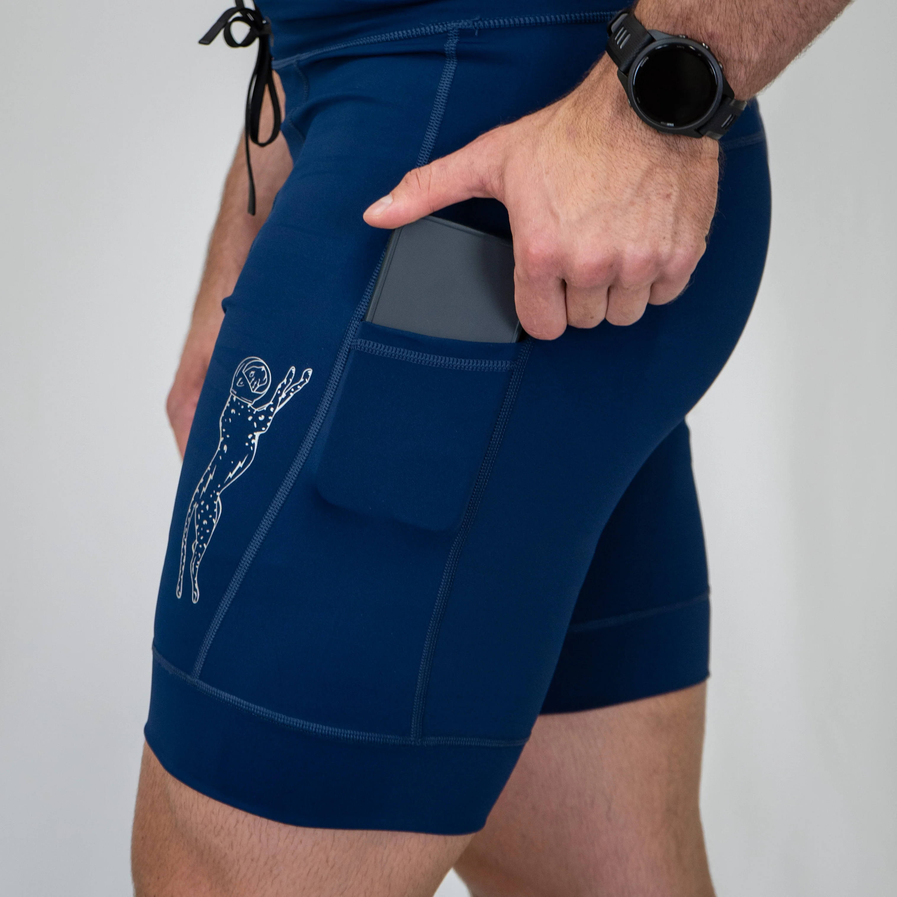 Mens Flexion 8" Half Tights - Stealth Navy - Image 5
