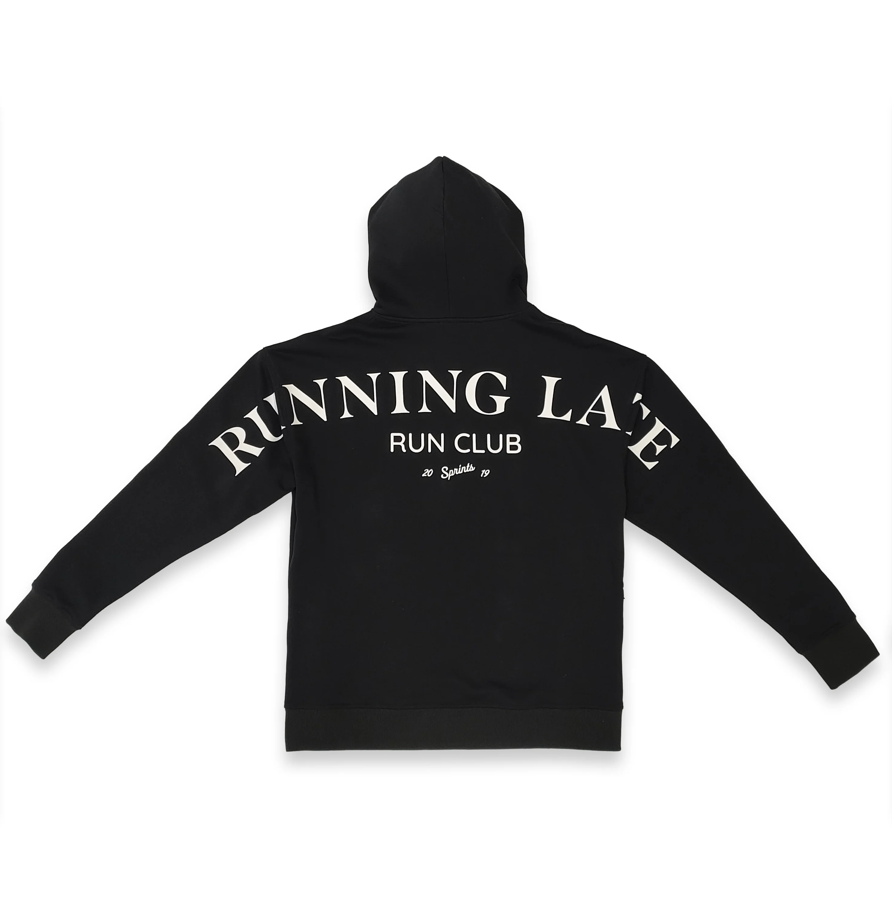 Run Club Oversized Hoodie - Running Late - Black - Image 2