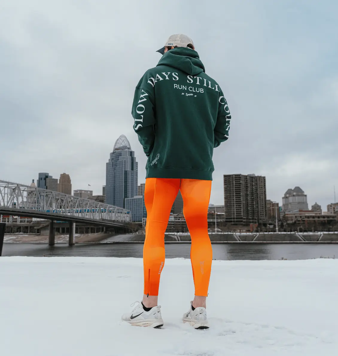 Run Club Oversized Hoodie - Slow Days Still Count - Green - Image 8