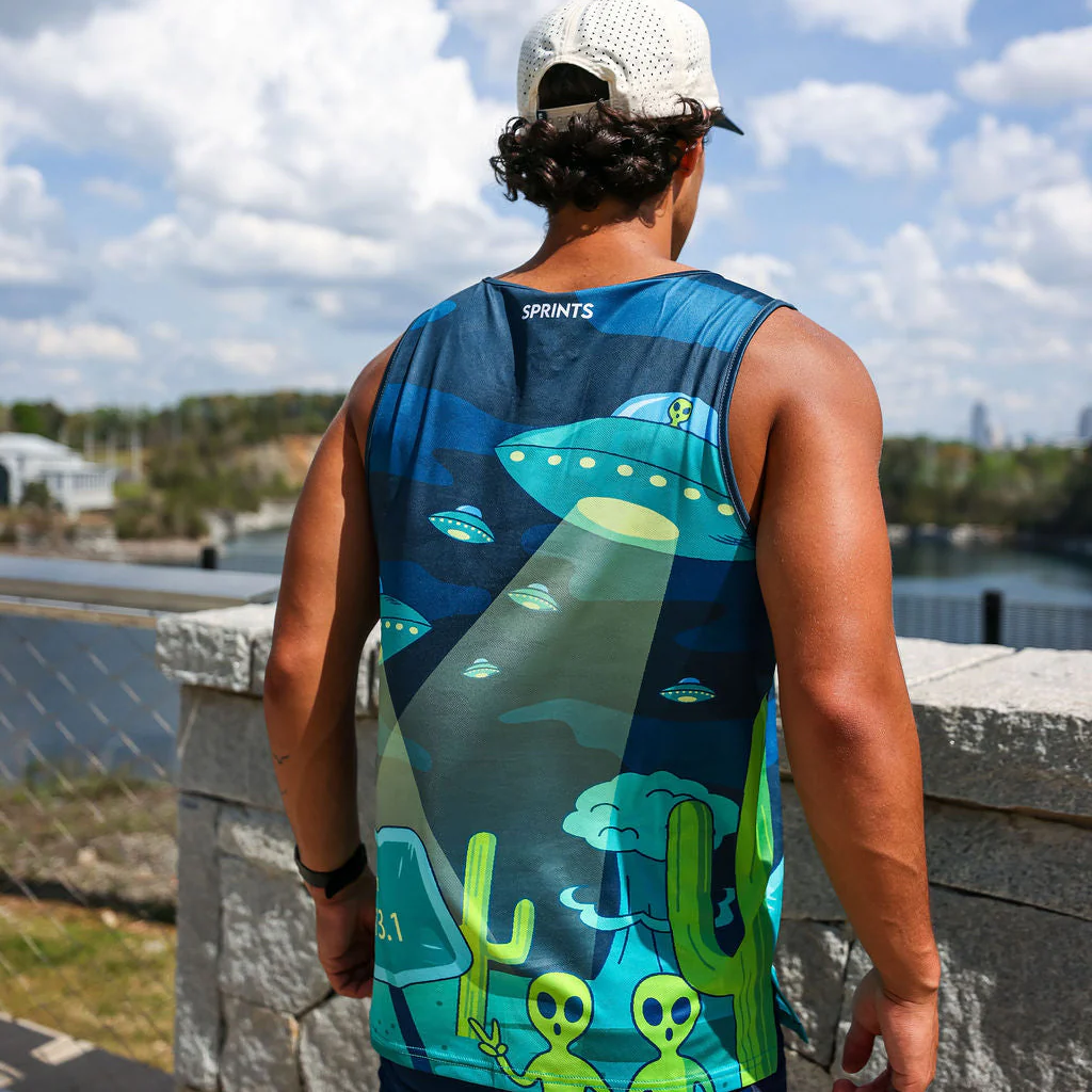 Mens Running Tank - Uninvited Alien Antics - Image 3