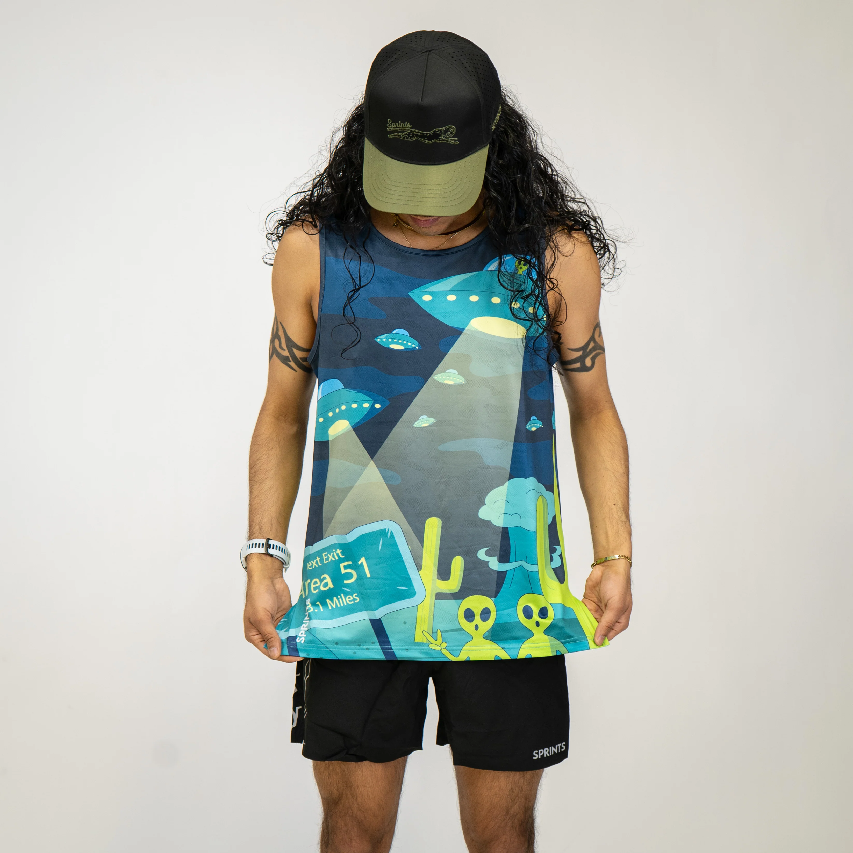 Mens Running Tank - Uninvited Alien Antics - Image 8