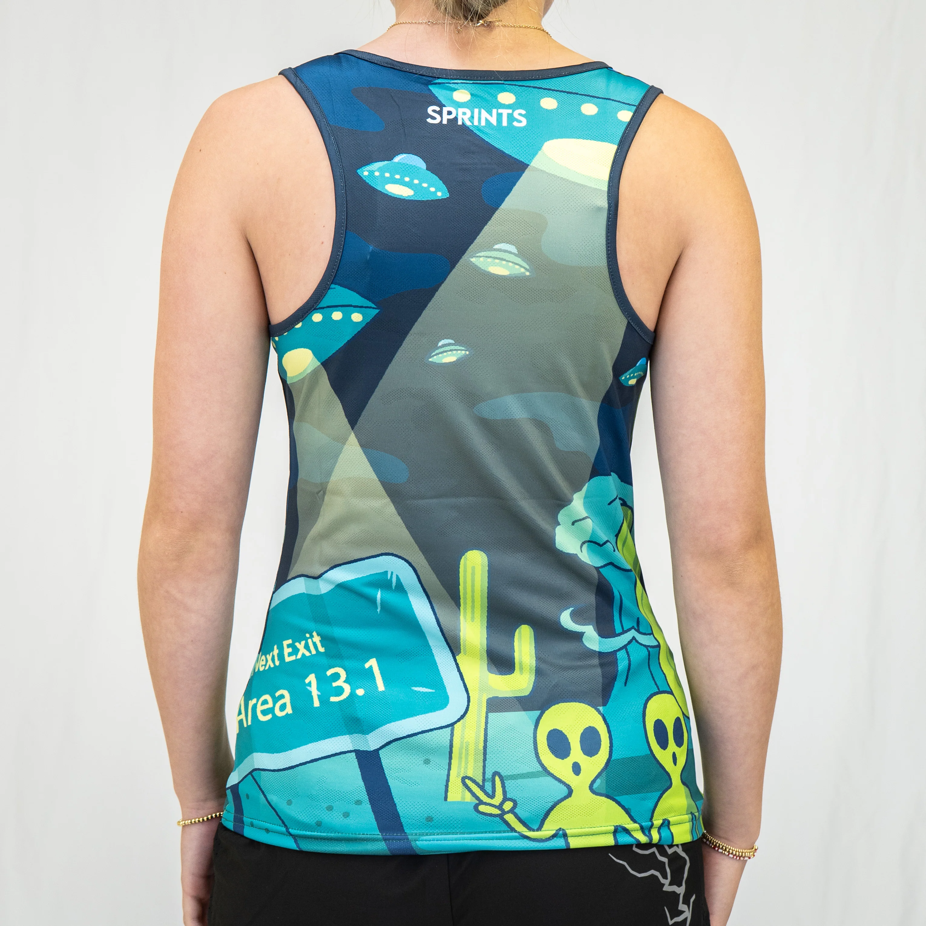 Womens Running Tank - Uninvited Alien Antics - Image 3