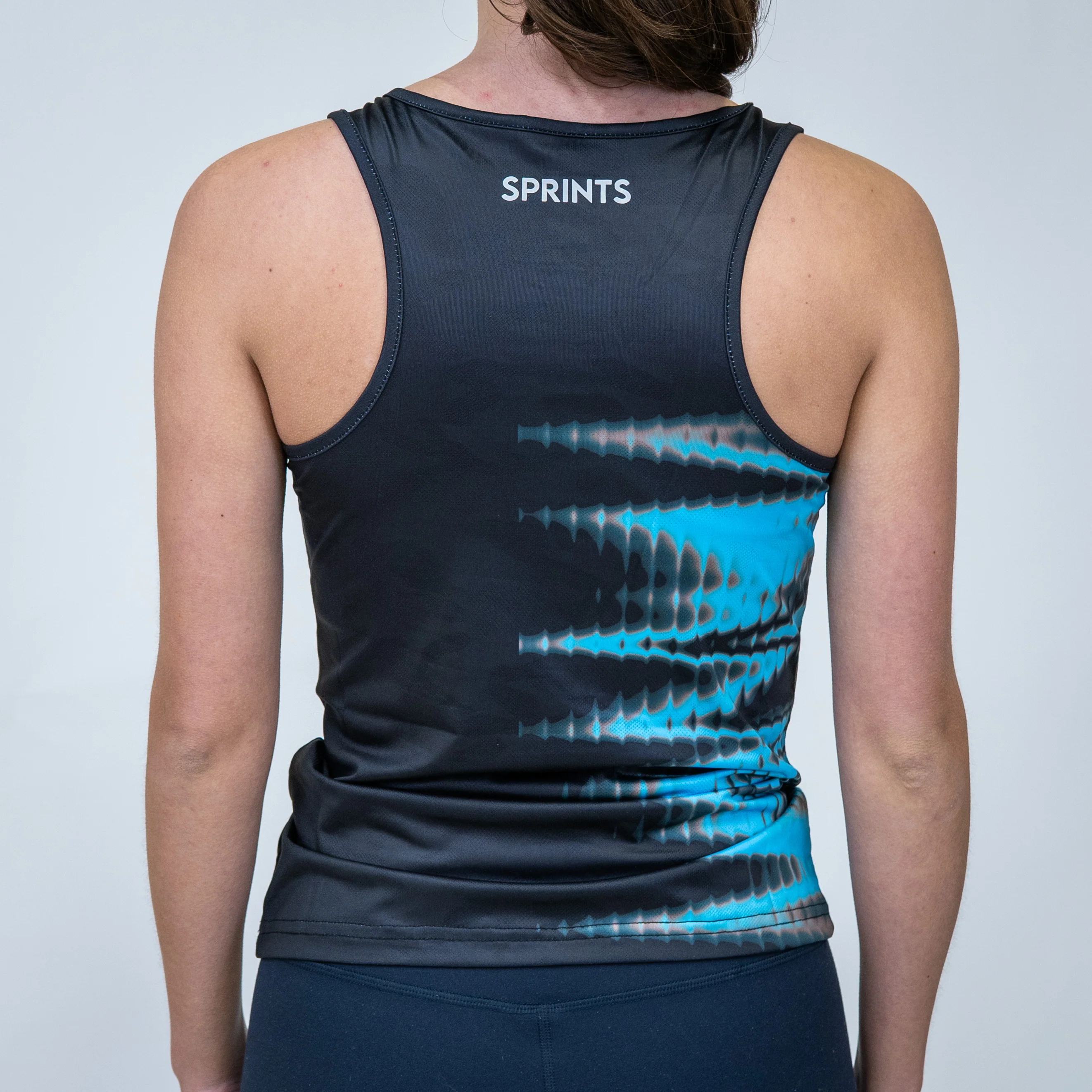 Womens Running Tank - Wave Break Blue - Image 3