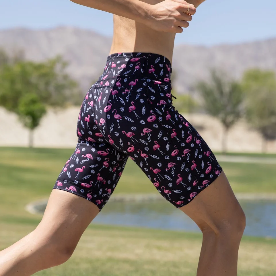 Womens Flexion 8" Compression Short - Find the Fauxmingo Black - Image 4